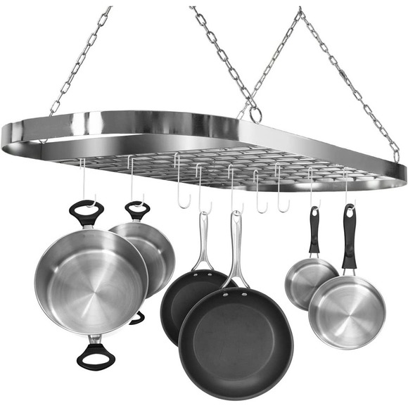 Sorbus Other - Sorbus Pot & Pan Ceiling Rack Stainless Steel Grate Kitchen Space Saver 10 Hooks